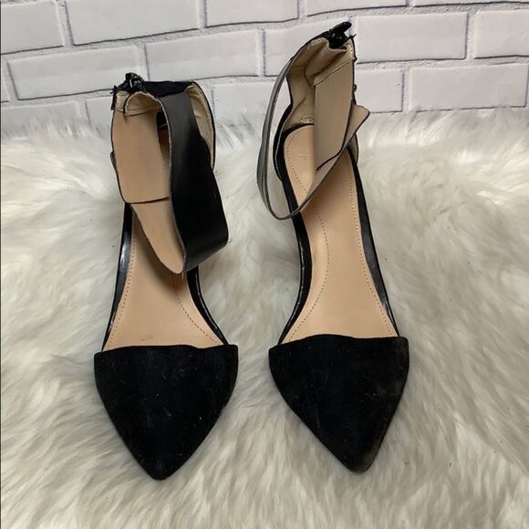 Zara Trafaluc Black Ankle Strap Heels Sz 38/7.5 - Picture 2 of 7